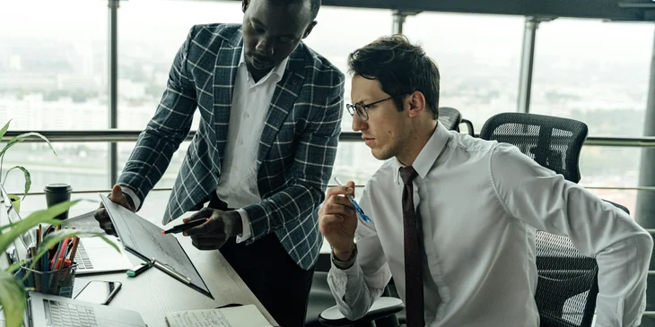 A corporate controller analyzing an income statement.