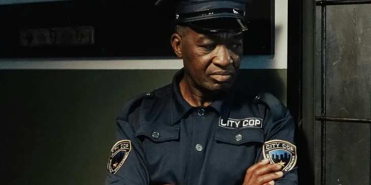 A corrections officer on duty.
