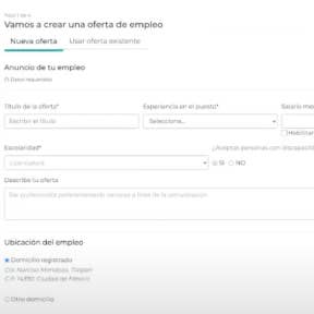 Crea una oferta de empleo.