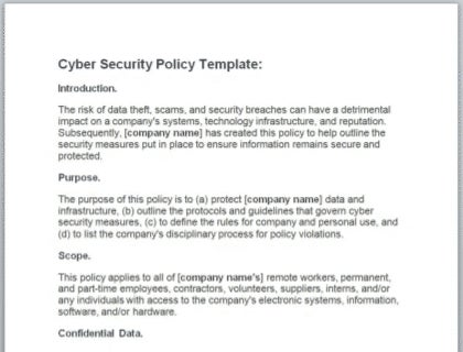 cyber security policy template