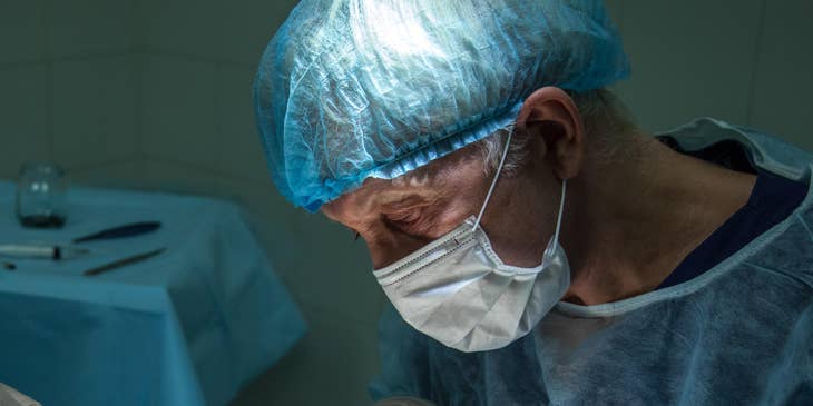 Dermatologist performing a noninvasive surgical procedure on the skin.