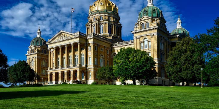 The house of representatives in De Moines, Iowa.