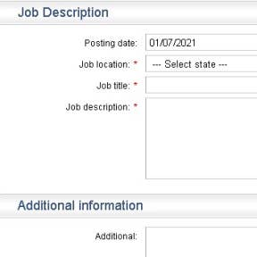 Enter all of the job information.