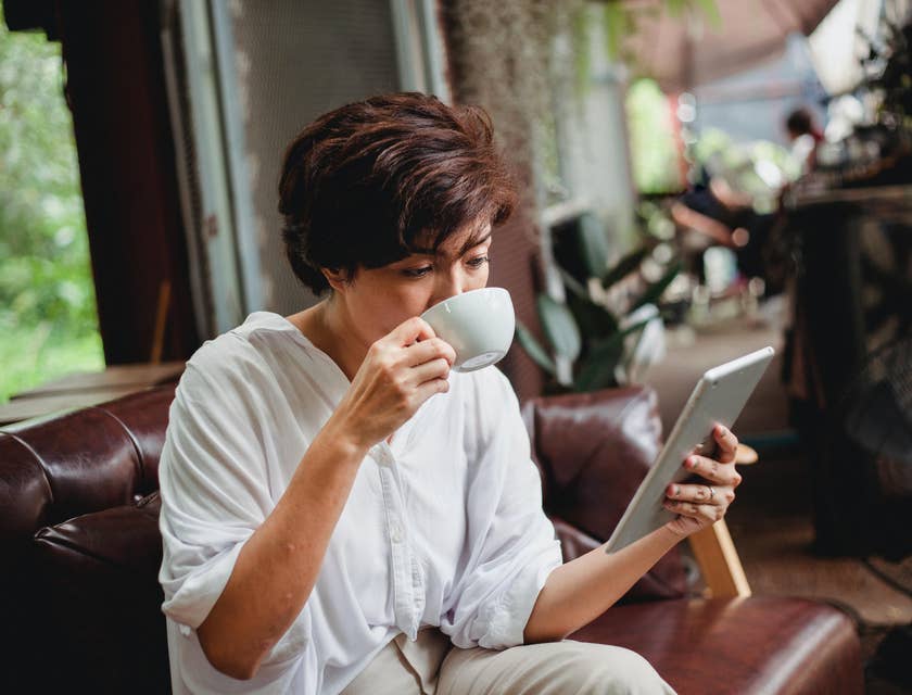 Design Consultant browsing the client's mobile website to determine what improvements it needs