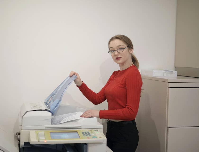 Document Controller photocopying some files