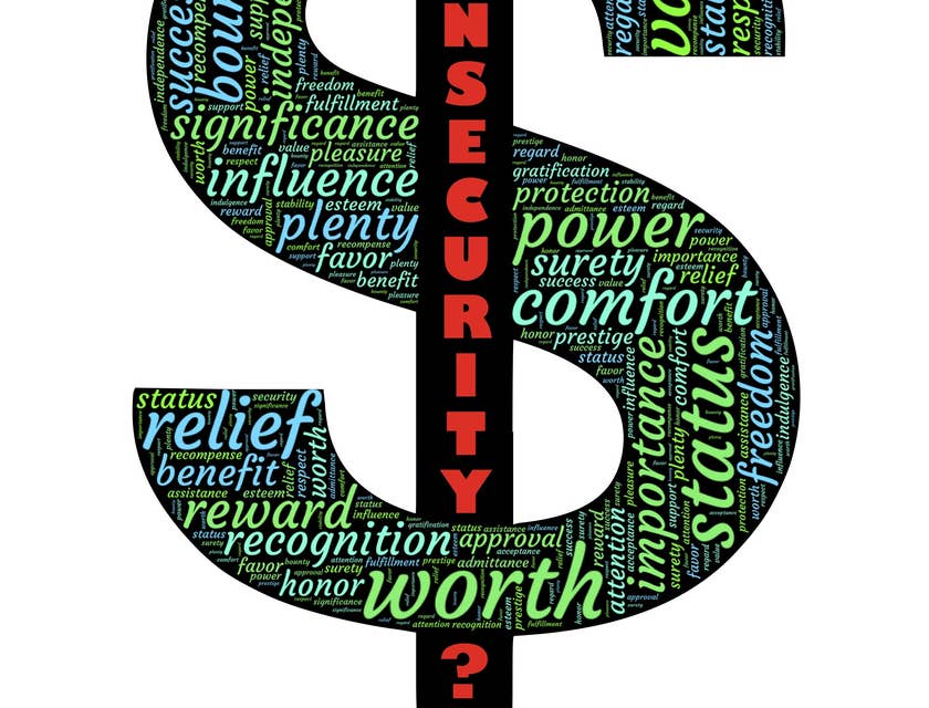 Dollar sign with key words inside.