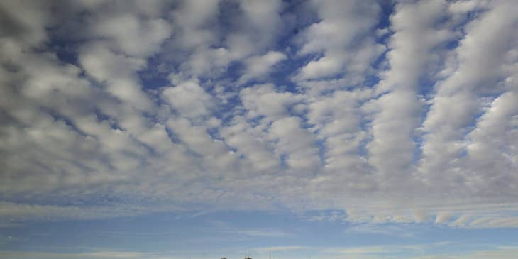 View of the city of El Paso, Texas with clouds in the sky.