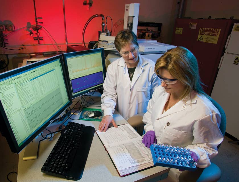 Embryologists maintaining records to ensure laboratory work remains consistent.