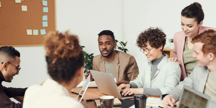 People working together in an office.