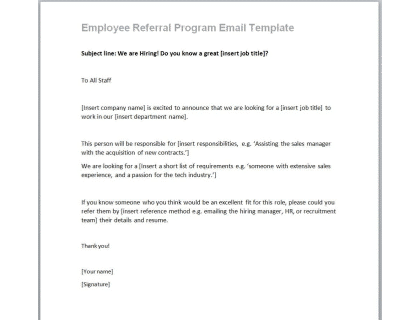 Referral Email Template