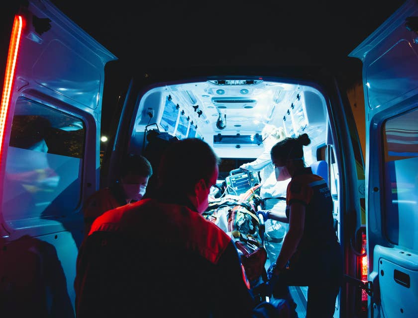 EMT provides patients with basic life support and transport to medical facilities.