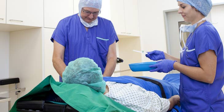 Endoscopy Nurse providing assistance to the doctor.