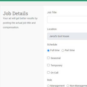 Enter your job details.