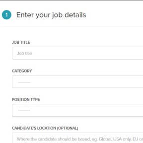 Enter the job details in the form.