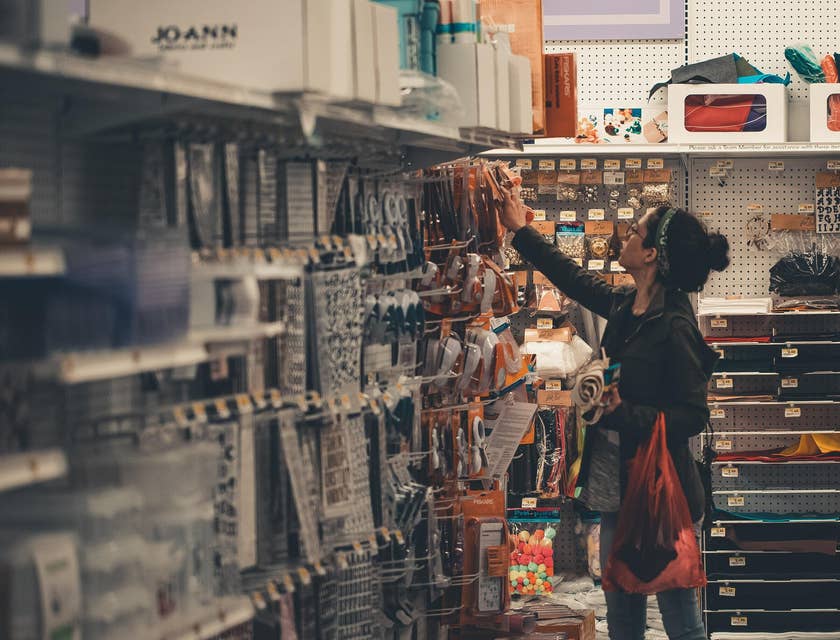 Woman shopping at a local business.