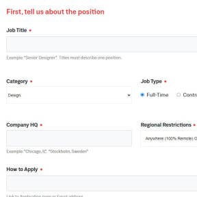 Add job details to your post.