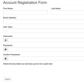 Fill in the Account Registration Form.