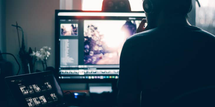 Film Editor reviewing the footage and selecting the scenes that best describes what they're trying to express