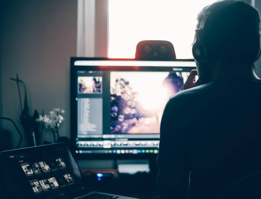 Film Editor reviewing the footage and selecting the scenes that best describes what they're trying to express