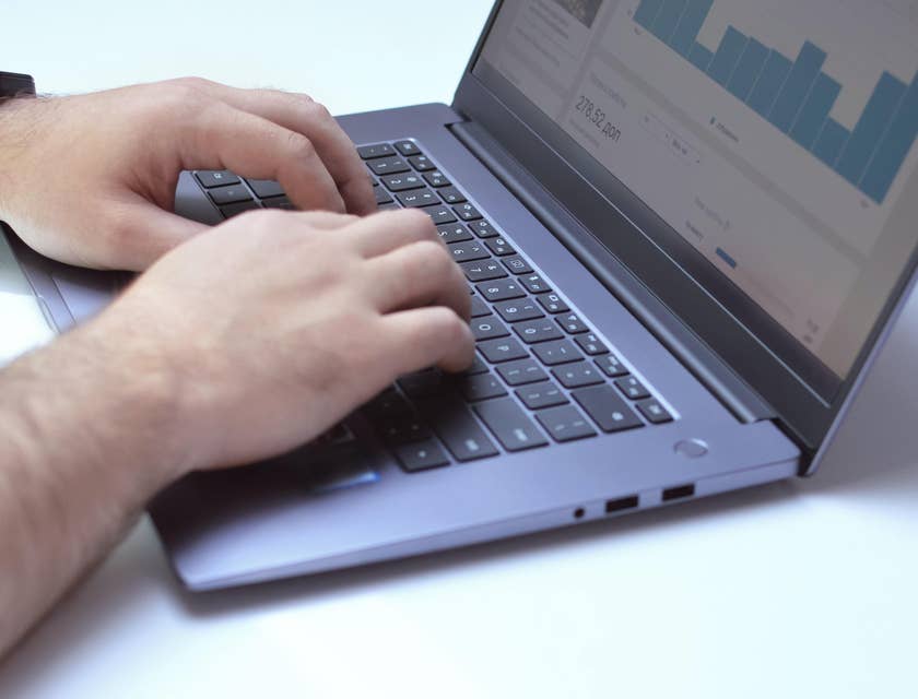 Finance Associate analyzing financial data.