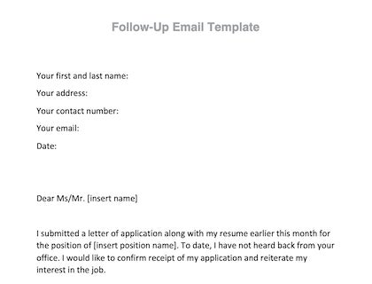 A follow-up email template.