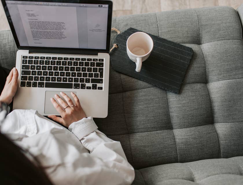 female Grant Writer finishing the proposal for submission