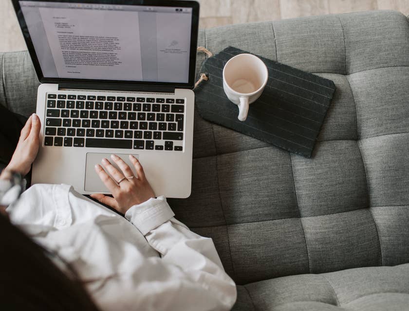female Grant Writer finishing the proposal for submission
