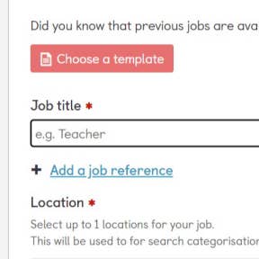 Enter the job information.
