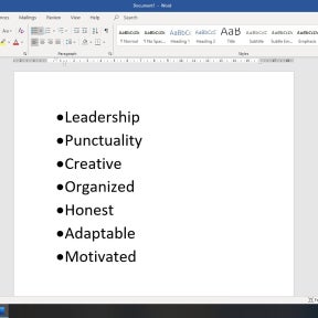 Use bullet points to list applicable skills.