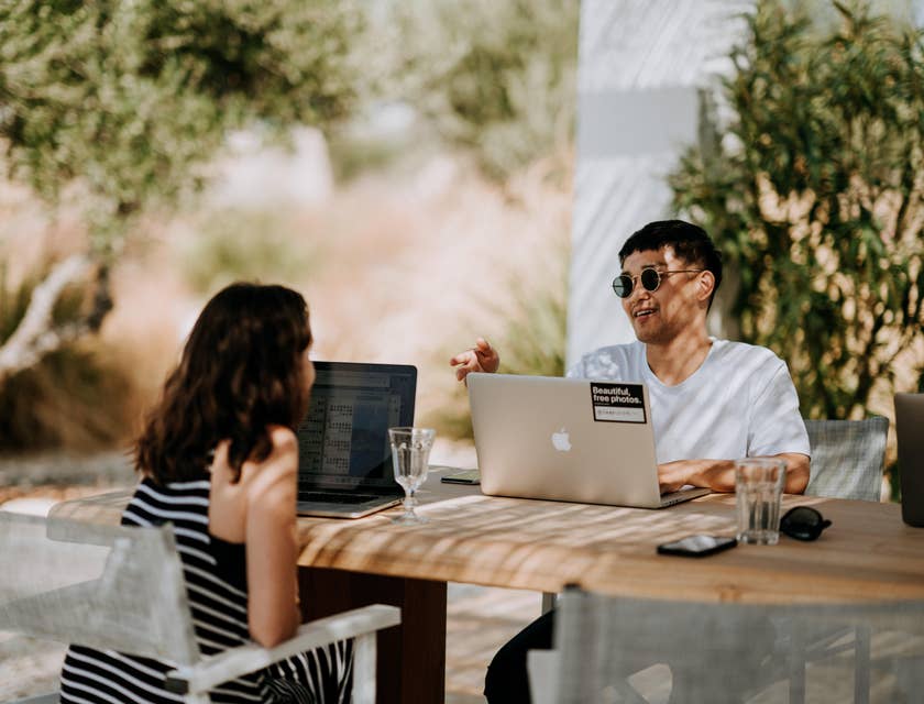 Remote workers working from home.