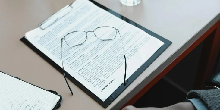 An HR administrator working on some paper work.