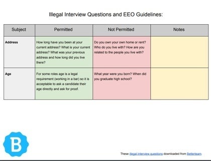 Illegal interview questions pdf download
