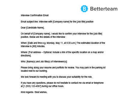 interview confirmation email sample