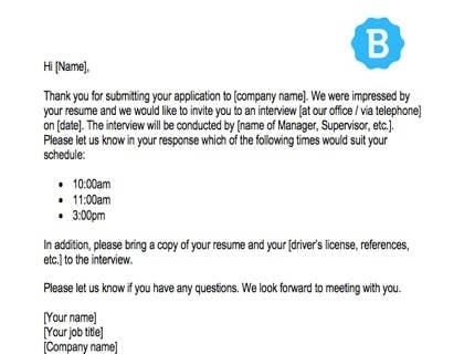 Interview request email template.