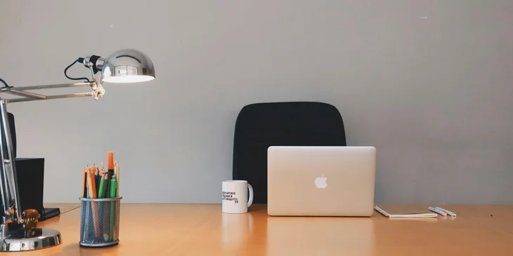 A desk abandoned by an employee.
