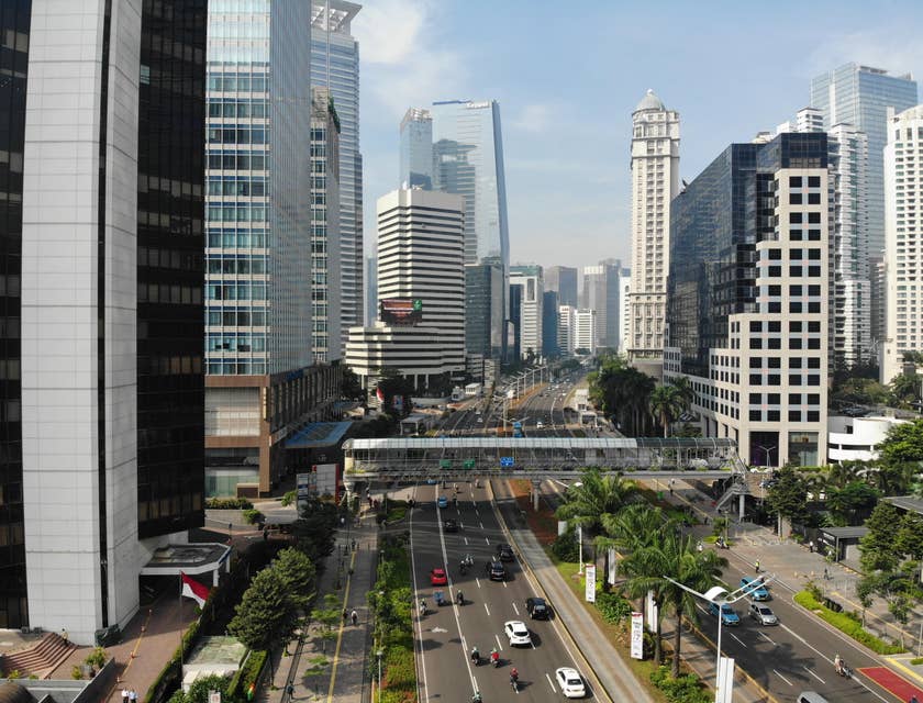 View of Jakarta skyscrapers.