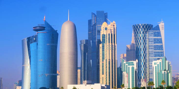 View of the city skyline in Doha.