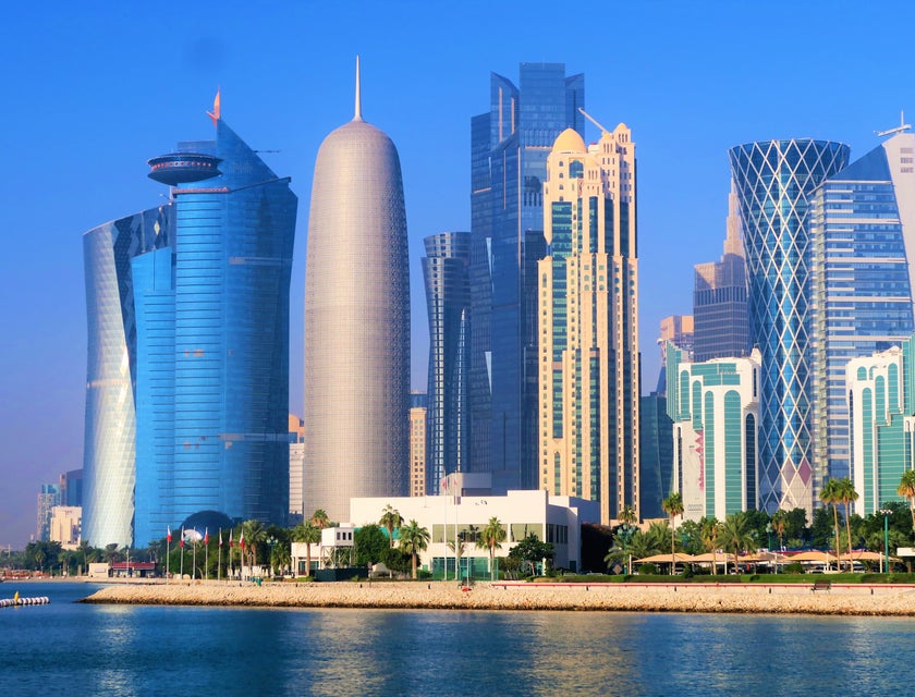 View of the city skyline in Doha.