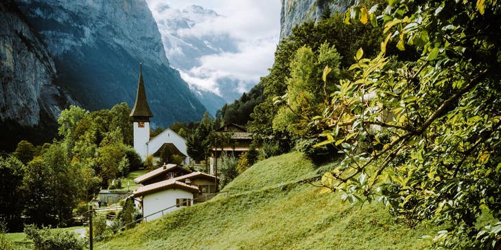 Swiss mountains with beautiful view.