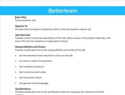 Job Description Template