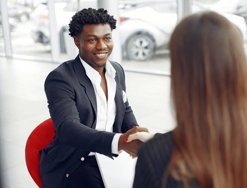 A man accepting a job offer.