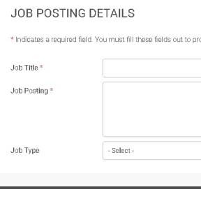 Enter your vacancy and company details.
