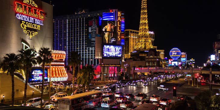 The Las Vegas Strip at night.