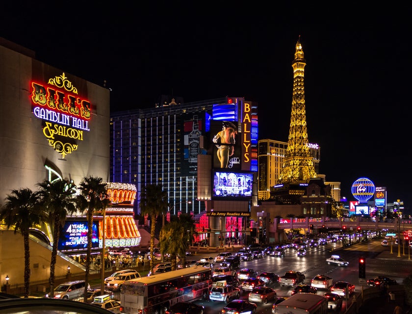 The Las Vegas Strip at night.