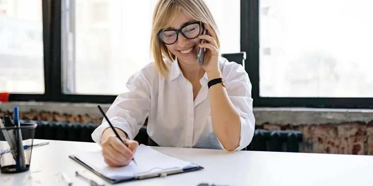 A female legal administrative assistant in an office.