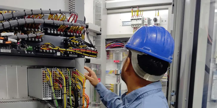 A maintenance coordinator inspecting an equipment that may need repairs.