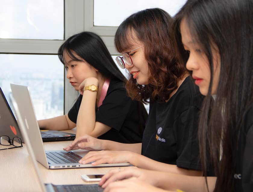 a group of Marketing Associates doing their day-to-day administrative tasks