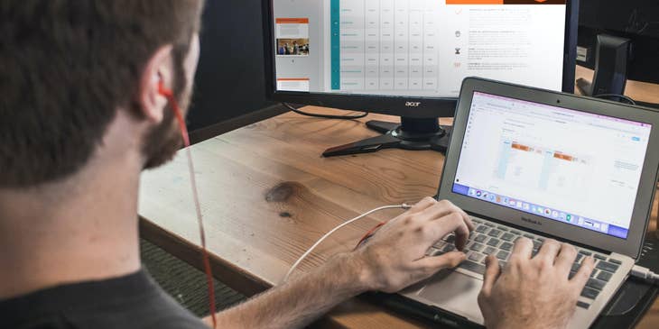 Marketing Coordinator researching and creating an advertising campaign