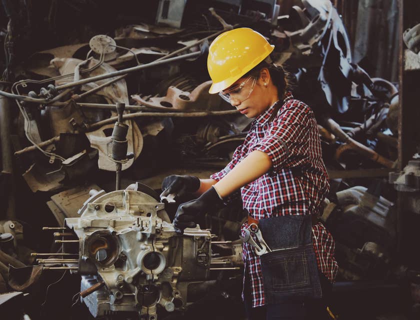 Mechanical technician working on a piece of machinery