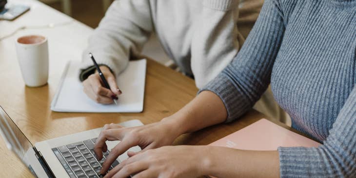 A media buyer and her assistant looking to purchase a couple of advertising spaces for their client.